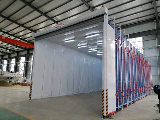 Telescopic mobile spray paint booth, telescopic tent industrial model, mobile and efficient