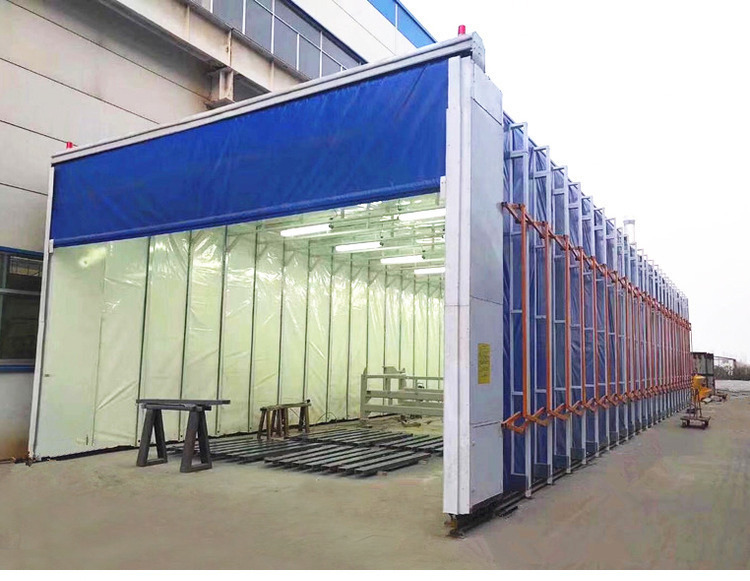 Mobile Retractable Tent with Explosion Proof Double Drive Motors and Scissor Style Extension for Large Scale Industrial